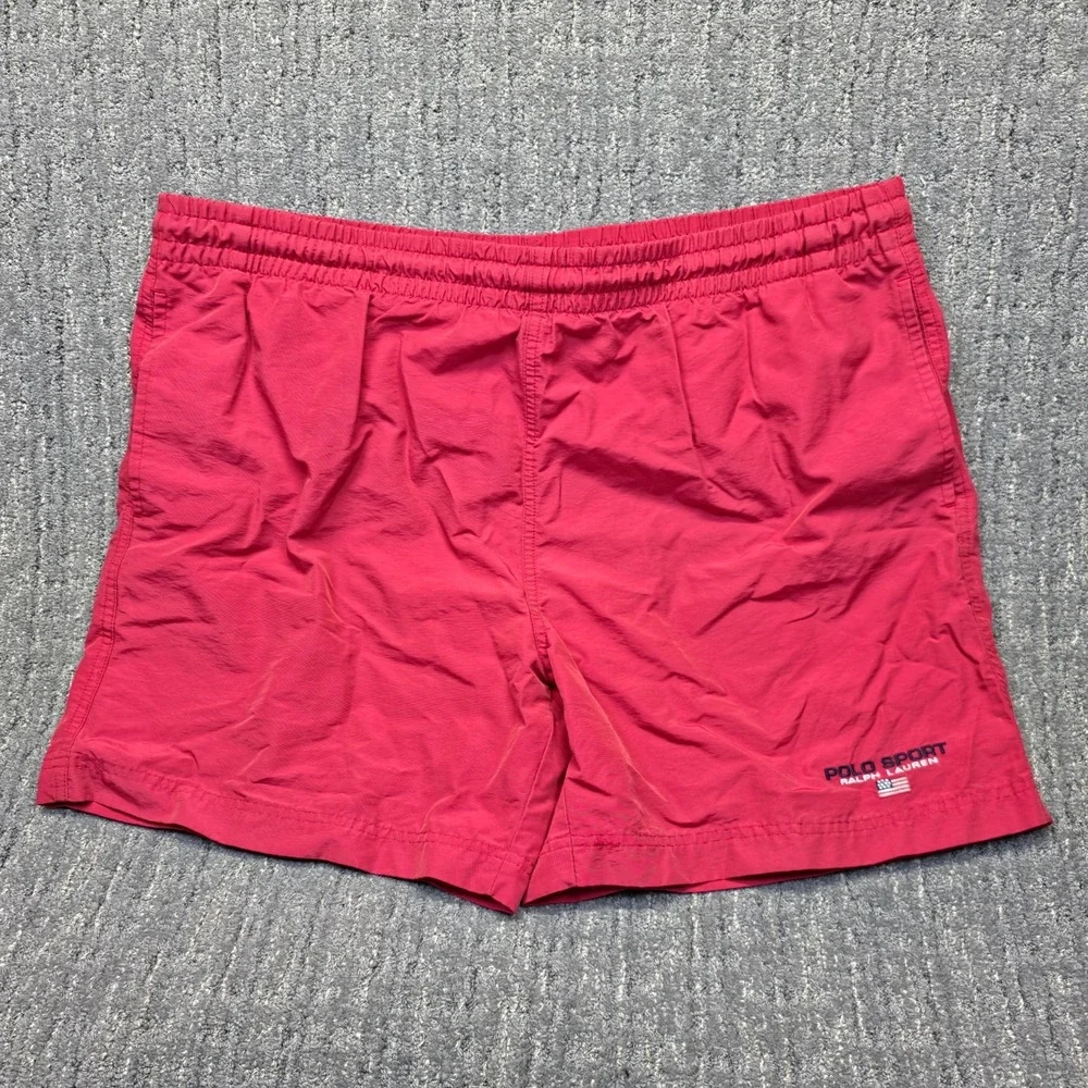 Vintage Polo Sport Ralph Lauren Swim Shorts Mens Large Baggy Shorts Swimwear 90s